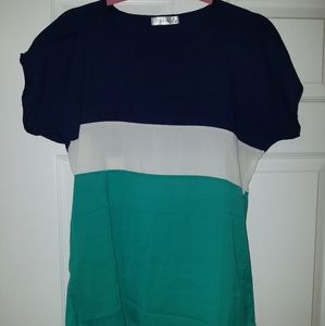 Blue and teal top